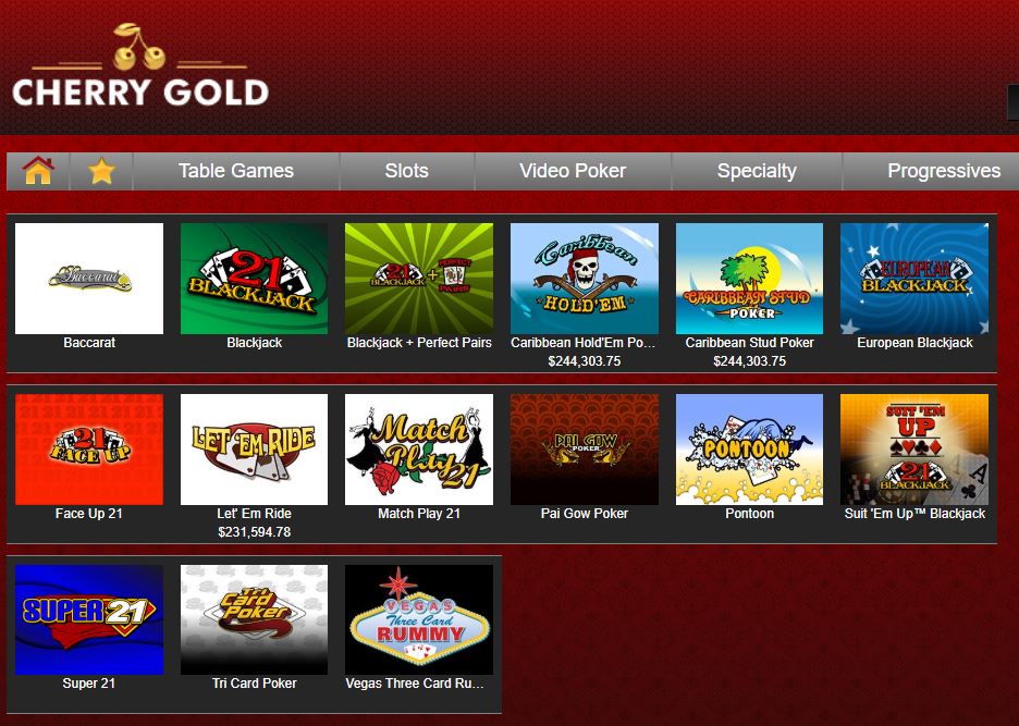 cherry gold casino bonus codes