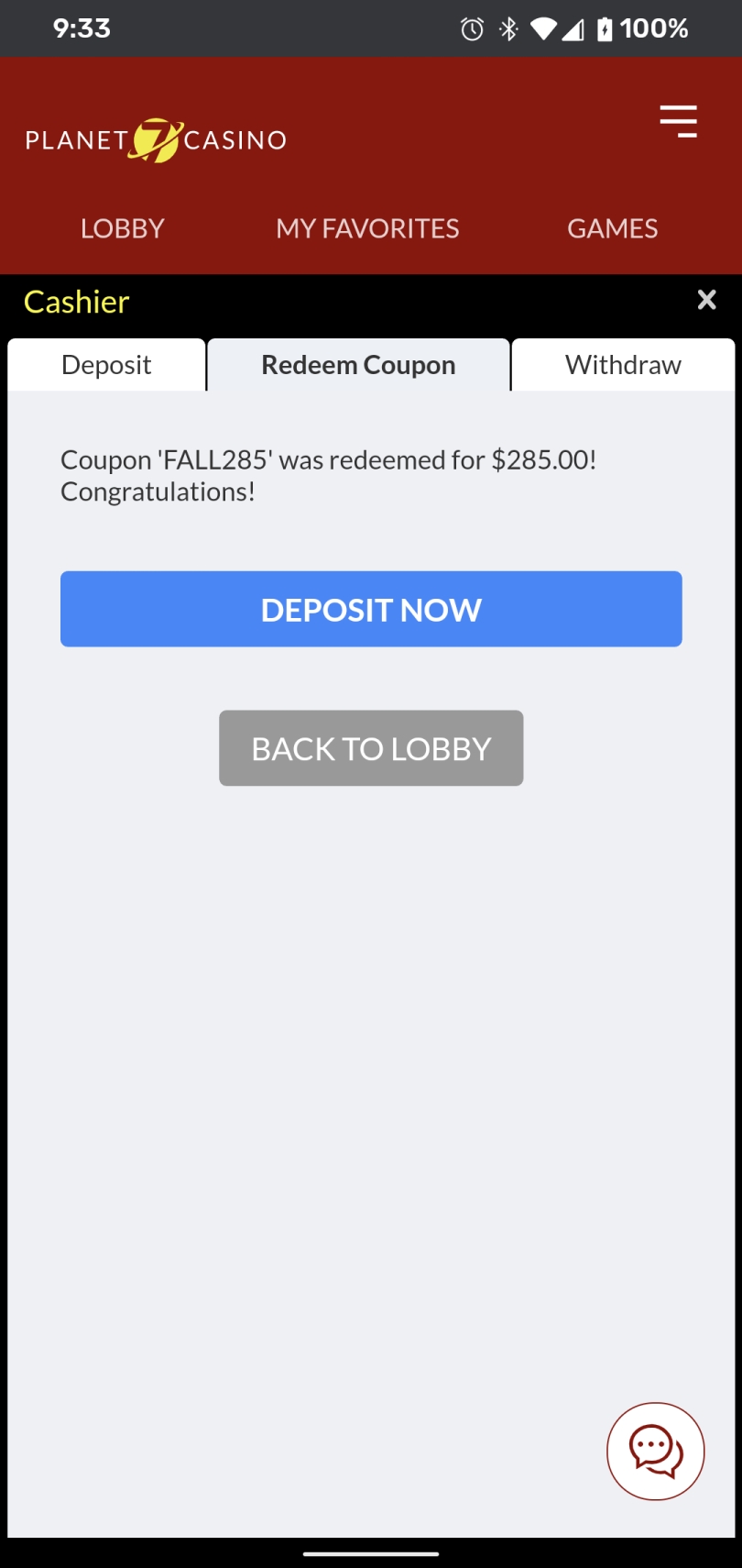 planet 7 deposit bonus codes 2018